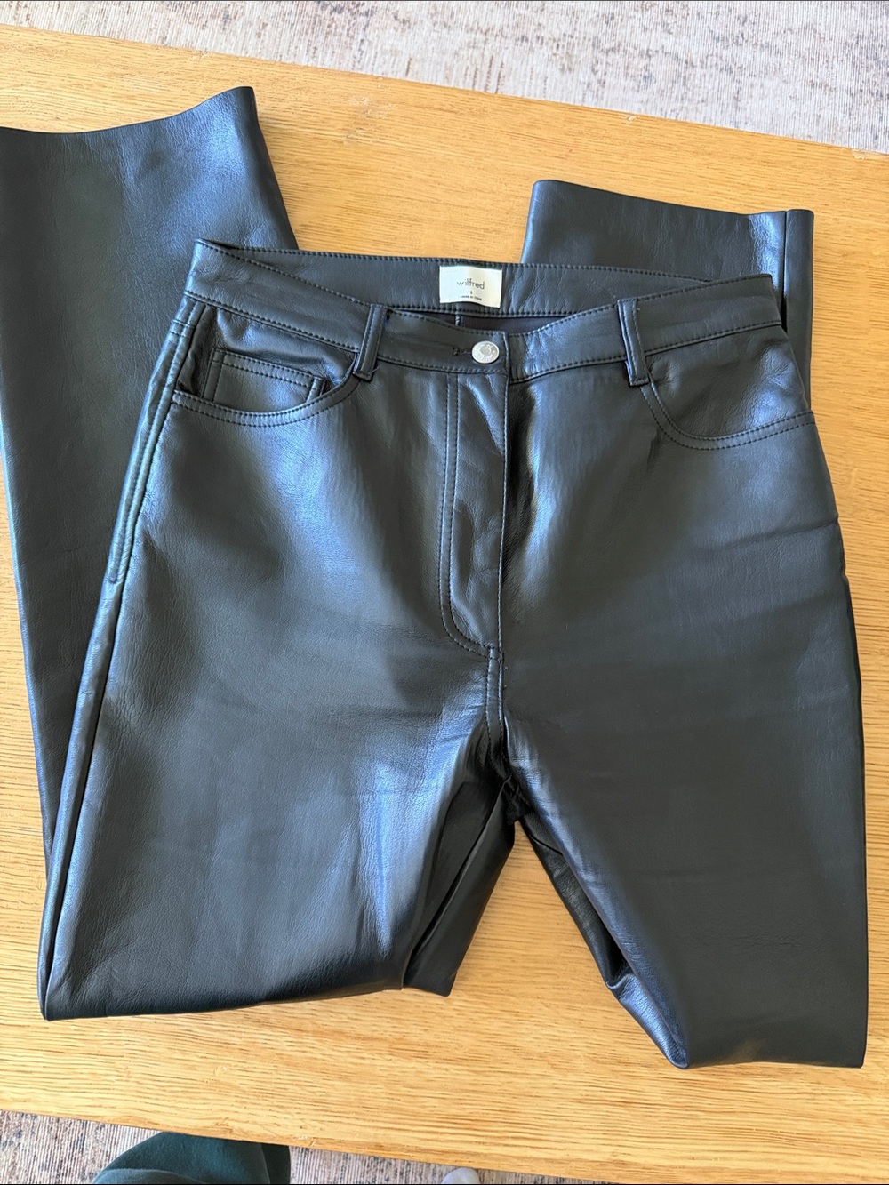 Wilfred Black Faux Leather Skinny Jeans